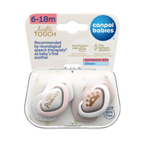 Canpol babies, Symmetrical Silicone Soother Light touch 6-18m - ROYAL BABY 2pcs