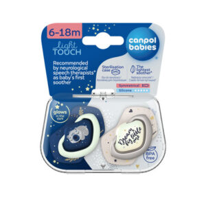 Canpol babies, Symmetrical Silicone Soother Light touch 6-18m - Glowing in the Dark - SLEEPY KOALA 2pcs