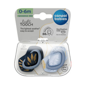 Canpol babies, Symmetrical Silicone Soother Light touch 0-6m - GOLD 2pcs