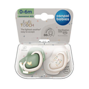 Canpol babies, Symmetrical Silicone Soother Light touch 0-6m - GOOSE 2pcs
