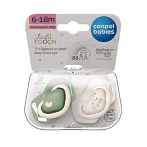 Canpol babies, Symmetrical Silicone Soother Light touch 6-18m - GOOSE 2pcs