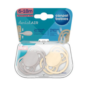 Canpol babies, DentalAir Symmetrical Silicone Soother 6-18m - NUDE 2pcs Creme