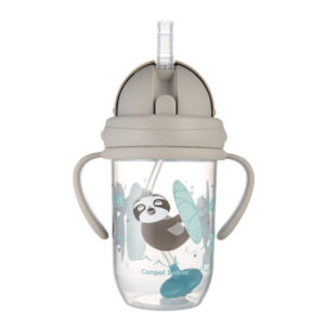 Canpol babies, Non-spill cup with weighted straw - 270ml EXOTIC ANIMALS