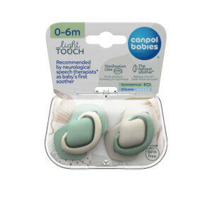 Canpol babies, Symmetrical Silicone Soother Light touch 0-6m - PURE COLOR 2 pcs