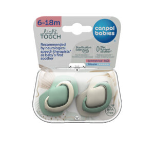 Canpol babies, Symmetrical Silicone Soother Light touch 6-18m - PURE COLOR 2 pcs