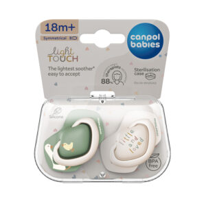 Canpol babies, Symmetrical Silicone Soother Light touch 18m+ - GOOSE 2pcs