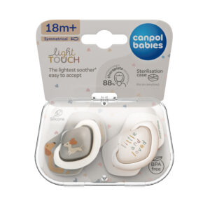 Canpol babies, Symmetrical Silicone Soother Light touch 18m+ - DOGS 2 pcs