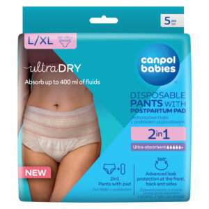 Canpol babies, 2in1 Breathable Ultra-absorbent Disposable Postpartum Pants with Pad L/XL, 5 pcs​